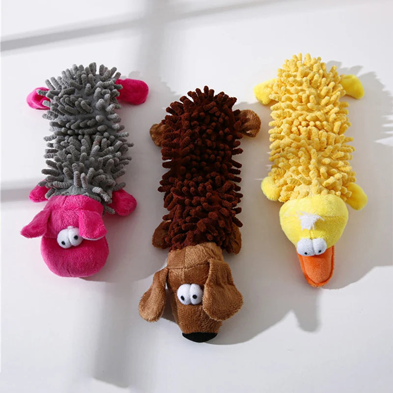 Durable Plush Dog Toy with Squeaker - Animal Shape for Small Breeds