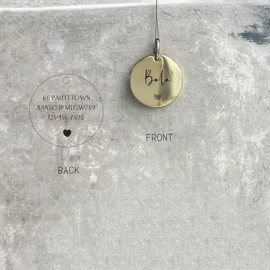 Custom Cat/Dog ID Tag MW007 - Engraved Front & Back, Anti-Lost Pet Charm