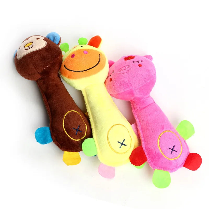 Durable Plush Dog Toy with Squeaker - Animal Shape for Small Breeds