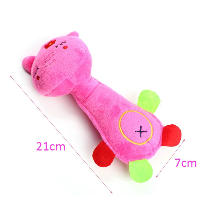 Durable Plush Dog Toy with Squeaker - Animal Shape for Small Breeds