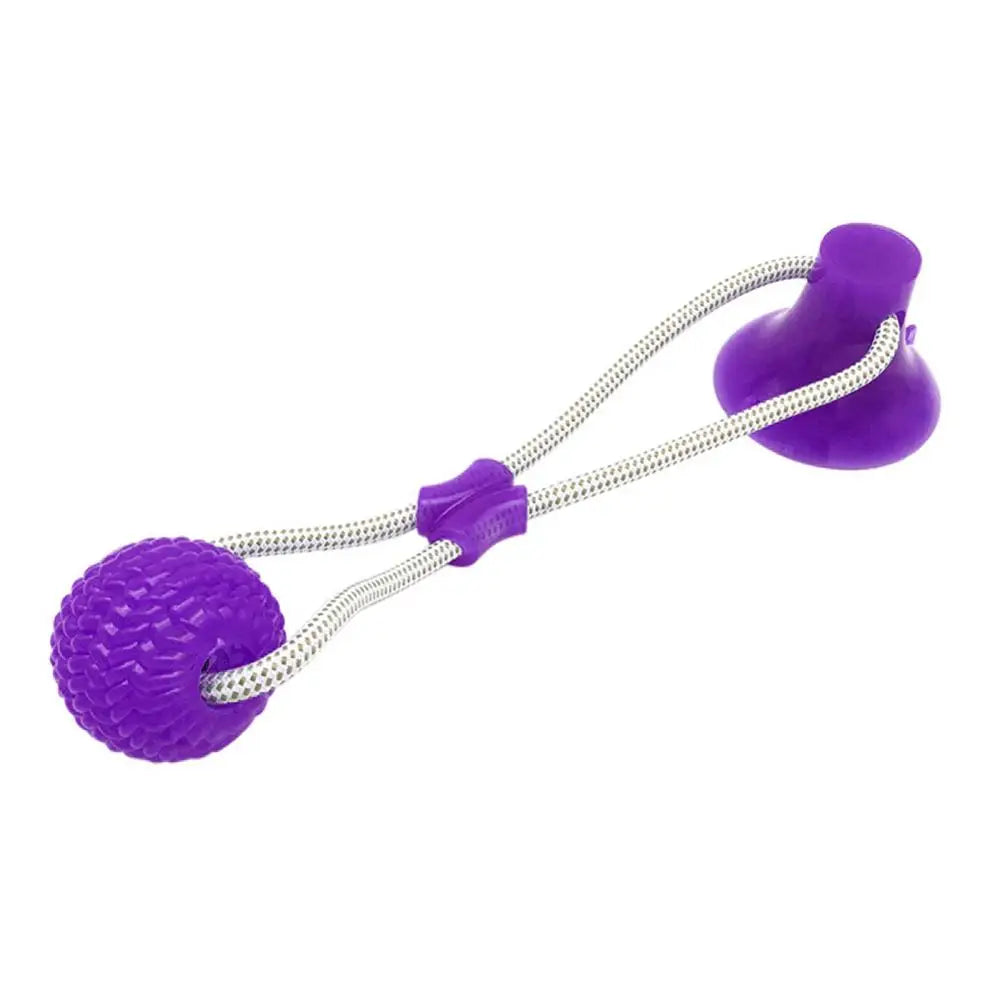 Interactive Suction Cup Dog Tug Toy with Tooth Cleaning Ball