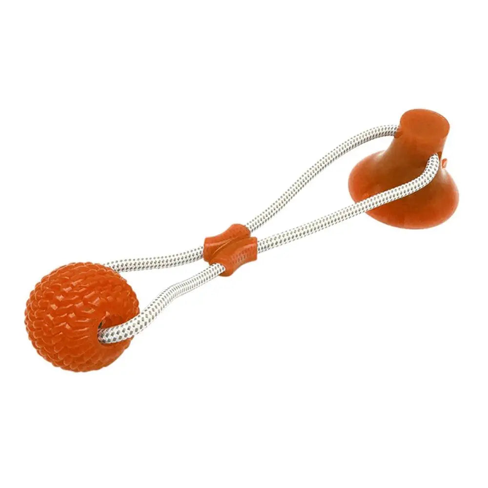 Interactive Suction Cup Dog Tug Toy with Tooth Cleaning Ball