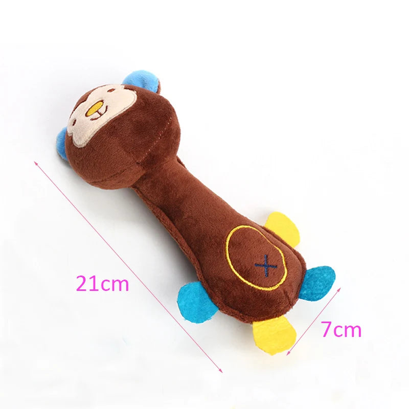 Durable Plush Dog Toy with Squeaker - Animal Shape for Small Breeds