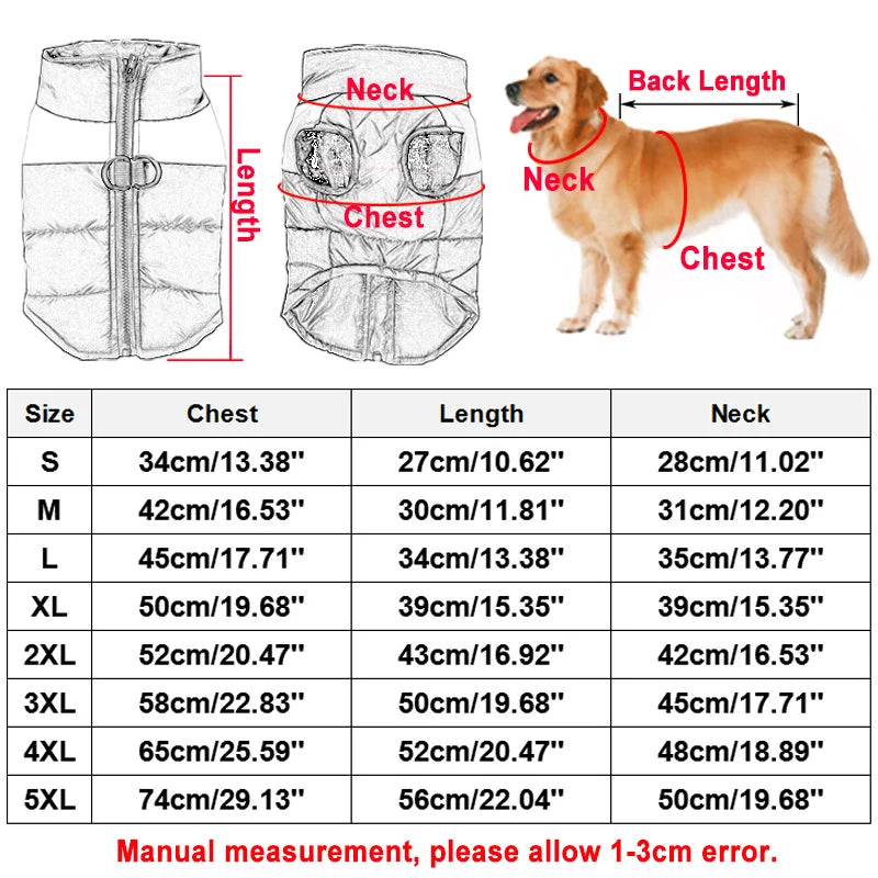 Winter Dog Clothes – Waterproof Warm Vest for Pets (S-5XL)