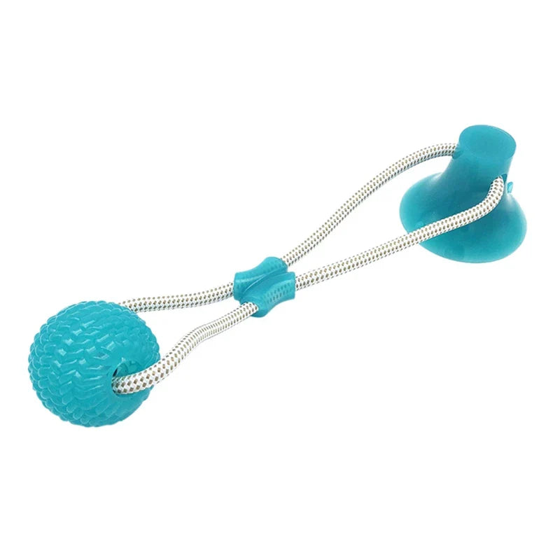 Interactive Suction Cup Dog Tug Toy with Tooth Cleaning Ball