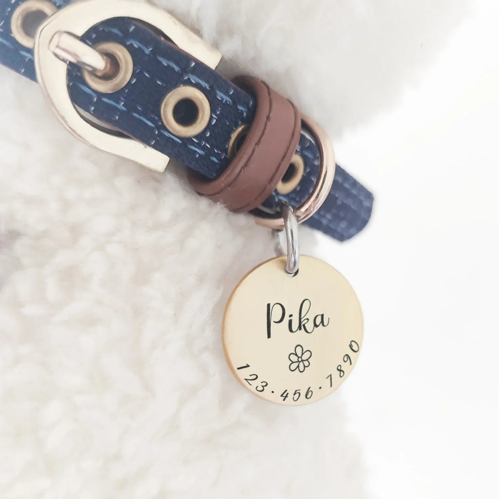 Custom Engraved Pet ID Tag – Personalized Collar Charm for Dogs & Cats