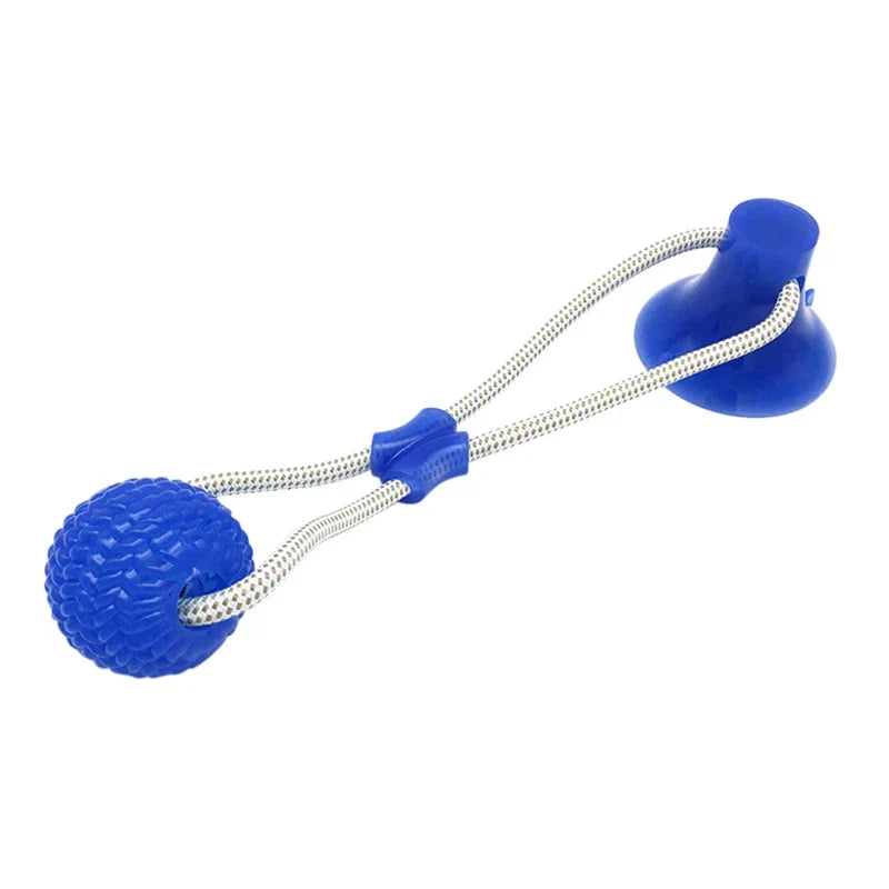 Interactive Suction Cup Dog Tug Toy with Tooth Cleaning Ball