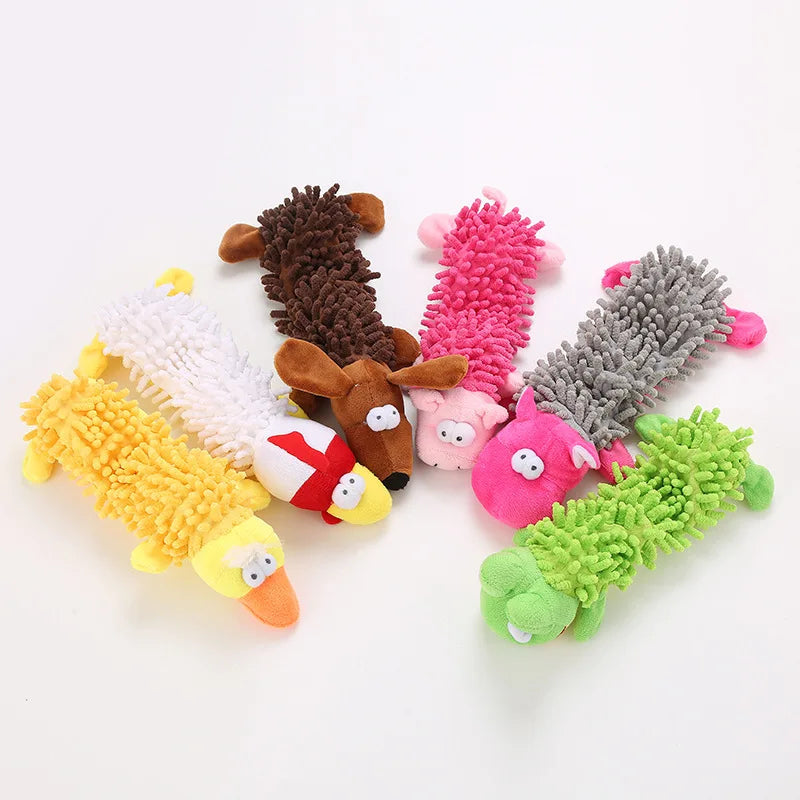 Durable Plush Dog Toy with Squeaker - Animal Shape for Small Breeds