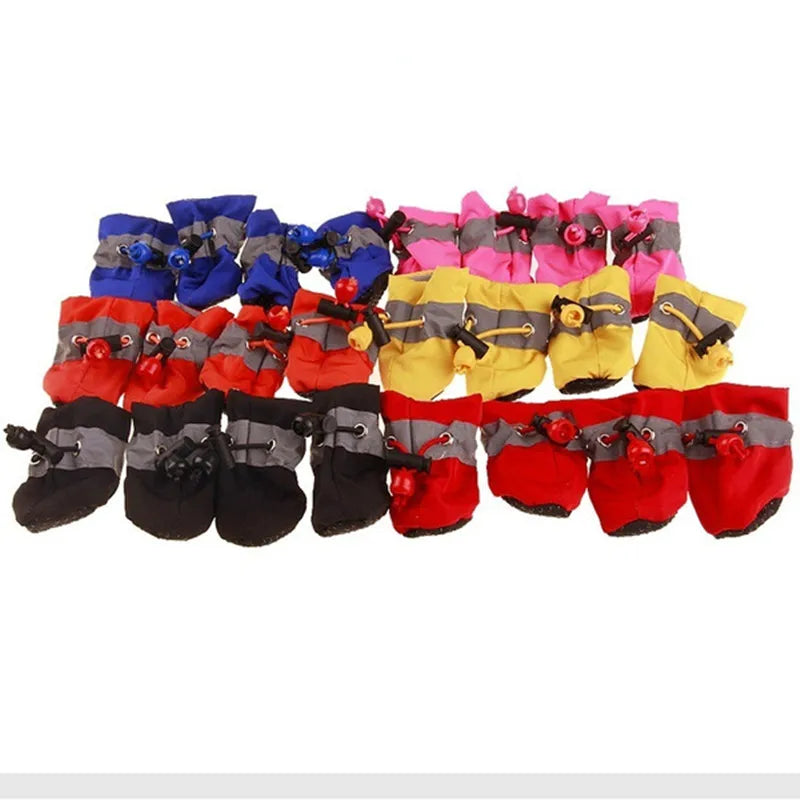 4pcs Waterproof Anti-Slip Dog Boots – Rain Shoes for Small Pets