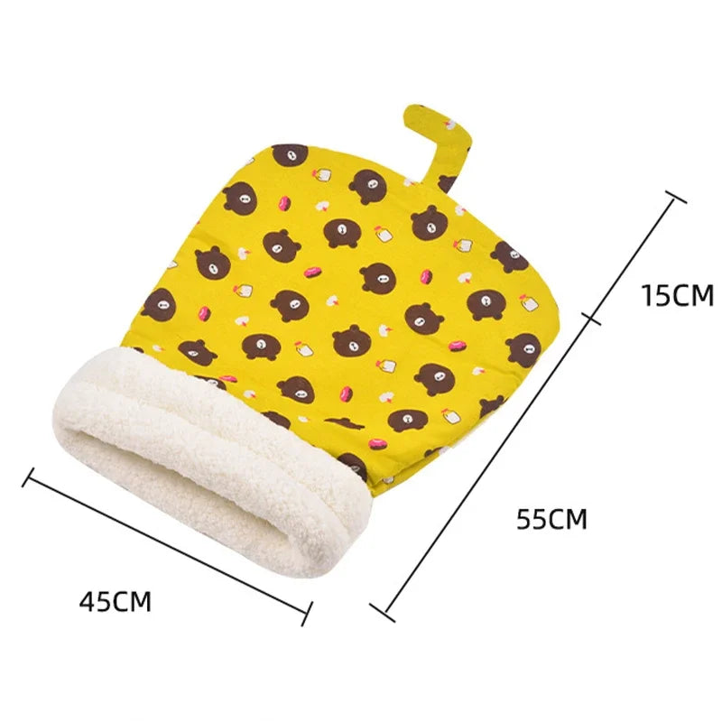 Cat & Puppy Cuddly Sleeping Bag - Soft, Fluffy, Cozy Nest for Pets