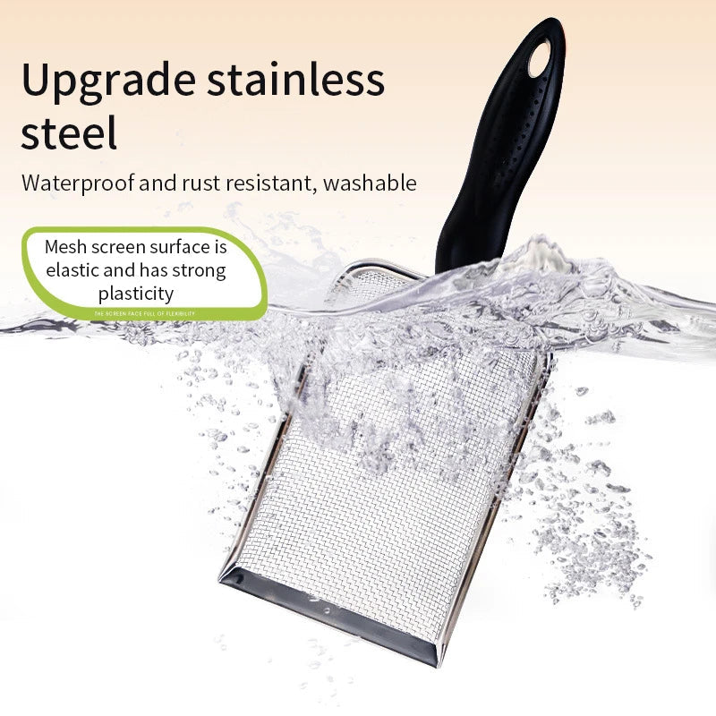 Stainless Steel Cat Litter & Sand Sifter – Fine Mesh Cleaning Scoop