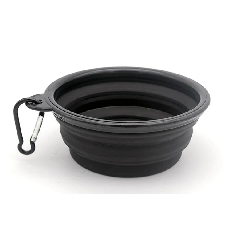 2-in-1 Portable Dog Feeder Bowl & Water Bottle with Carabiner – Travel Pet Dispenser