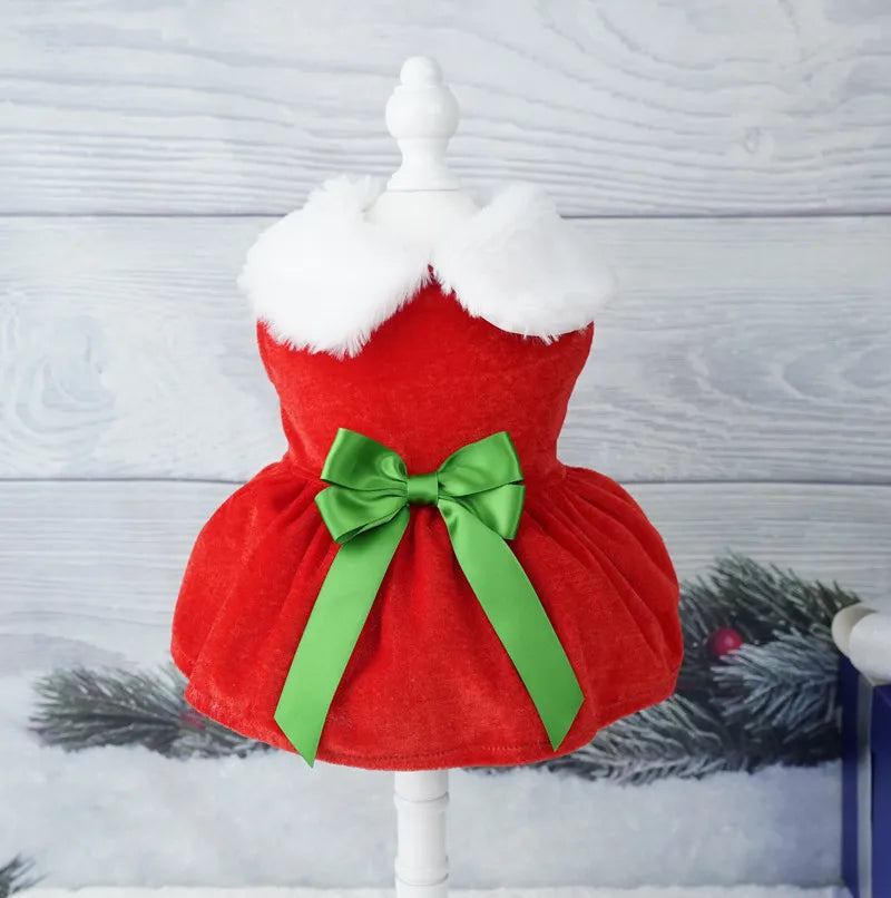 Christmas Dog Dress - Fancy Princess Outfit for Small Pets