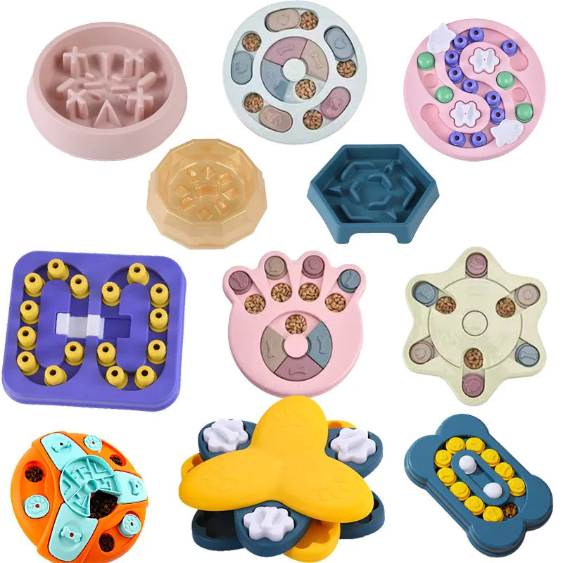 Dog Puzzle Slow Feeder - Interactive IQ Food Dispenser Bowl