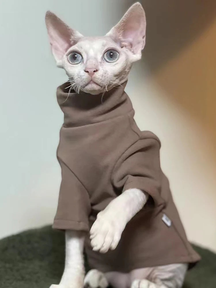 Sphynx Cat Winter Clothes – Soft Warm Pullover for Dogs & Cats