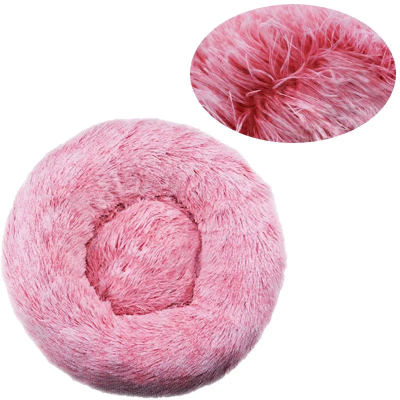 40-90cm Round Plush Pet Bed – Soft, Warm Dog & Cat House