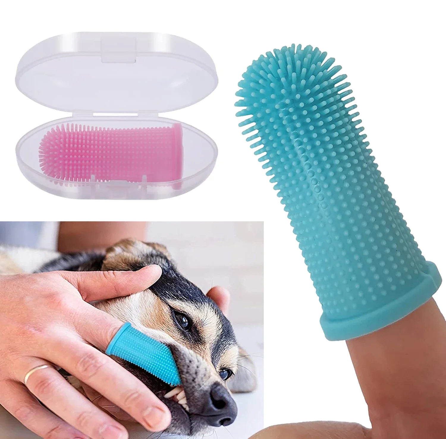 Soft Silicone Finger Toothbrush for Dogs & Cats – Dental Care Tool