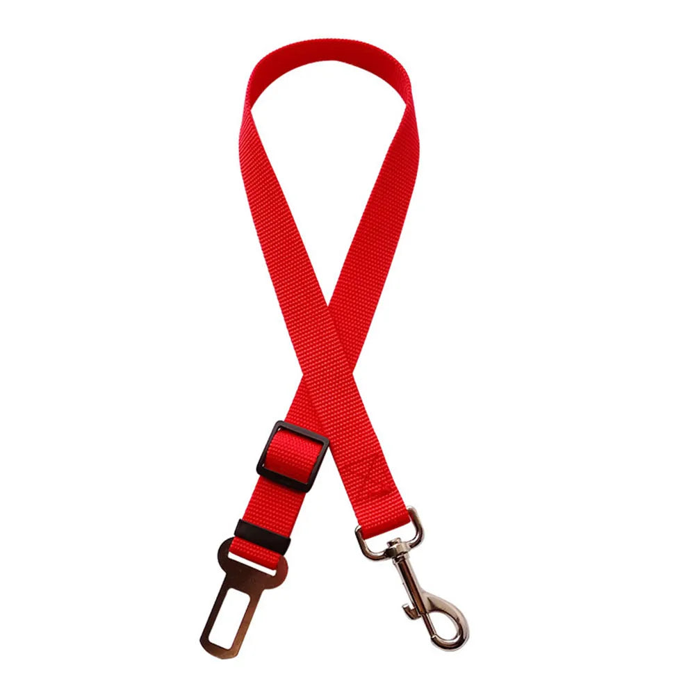 Adjustable Dog Car Seat Belt Harness – Nylon Reflective Travel Accessory