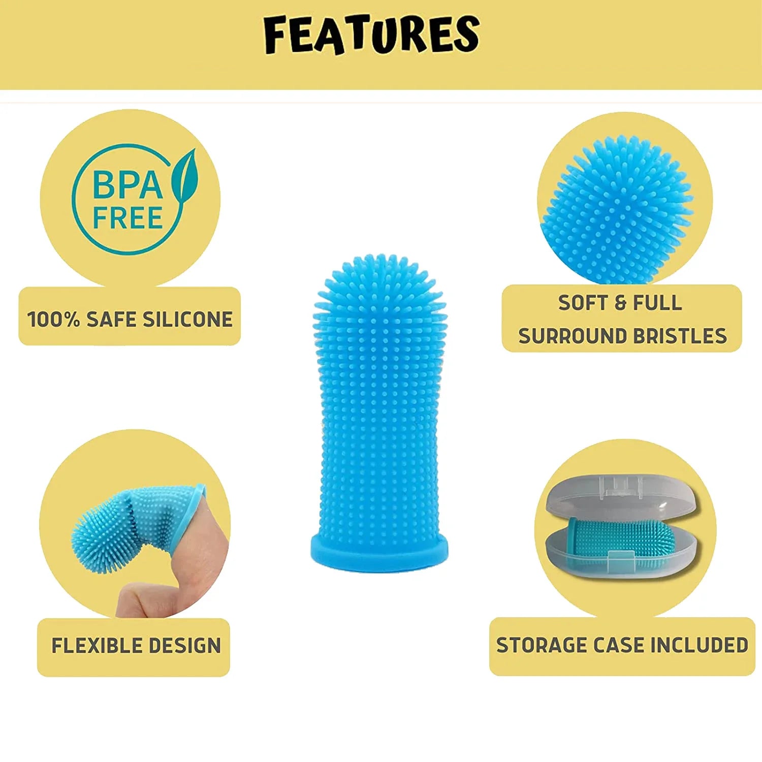 Soft Silicone Finger Toothbrush for Dogs & Cats – Dental Care Tool