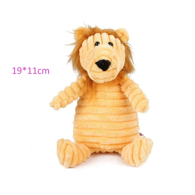 Plush Animal Dog Toy – Bite-Resistant Squeaky Corduroy Toy for Dogs