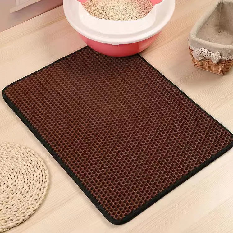 Double Layer Non-Slip Cat Litter Mat – Waterproof Pet Pad
