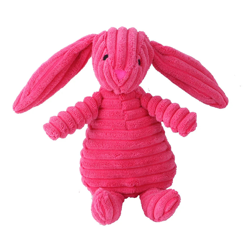 Plush Animal Dog Toy – Bite-Resistant Squeaky Corduroy Toy for Dogs
