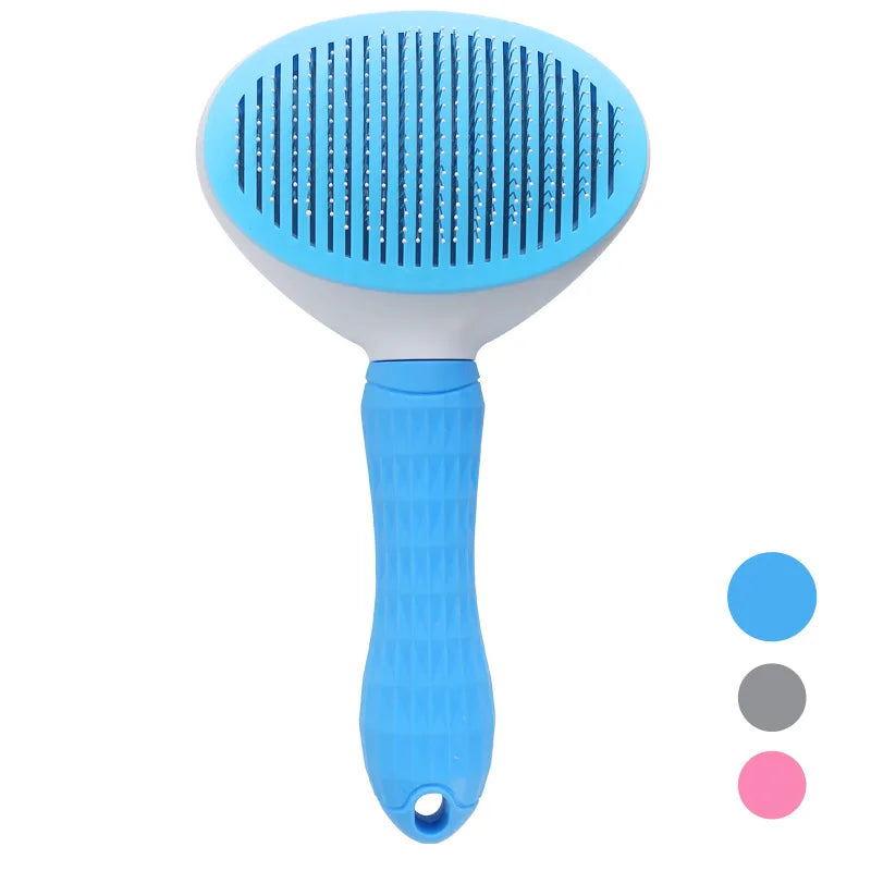 Self-Cleaning Pet Hair Removal Comb - Cat & Dog Grooming Brush