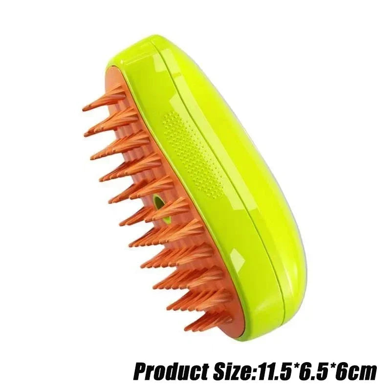 3-in-1 Electric Dog & Cat Brush with Steamer for Grooming & Massage