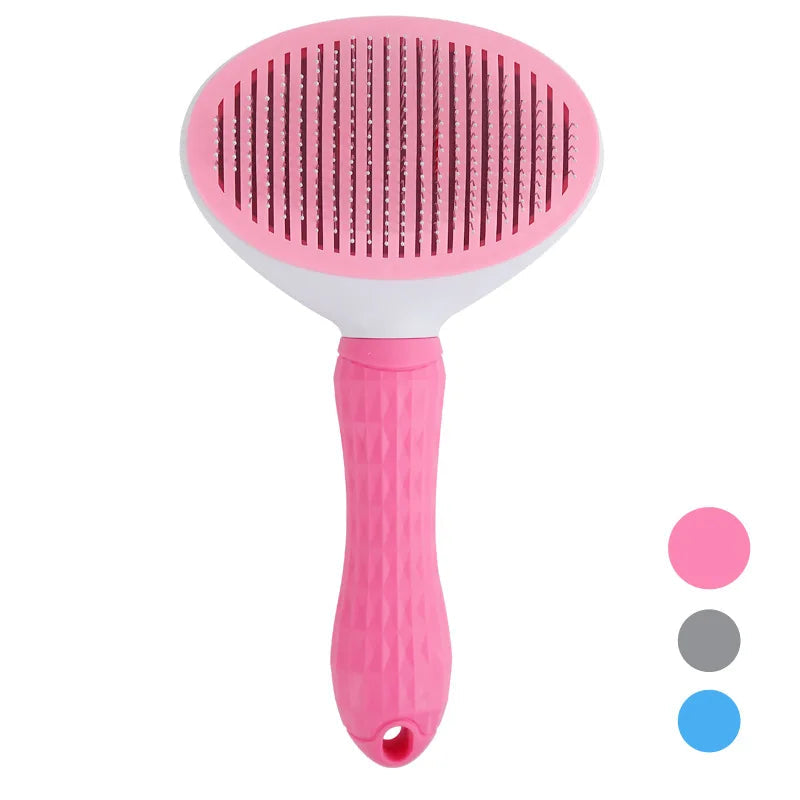 Self-Cleaning Pet Hair Removal Comb - Cat & Dog Grooming Brush