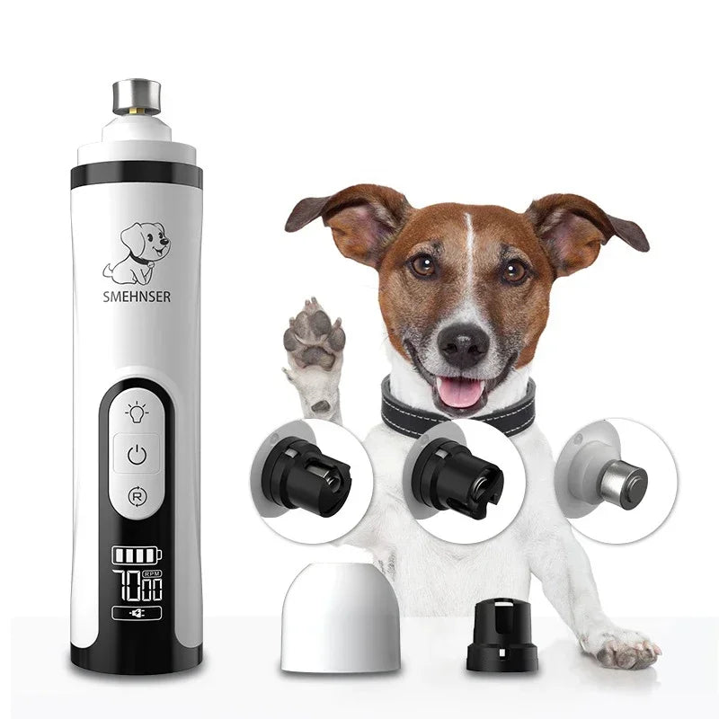 LED Electric Pet Nail Grinder – USB Rechargeable Grooming Tool