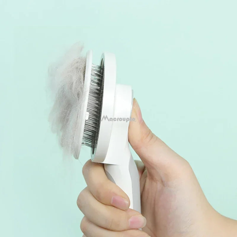 Self-Cleaning Slicker Brush for Dogs & Cats – Removes Tangled Hair & Undercoat