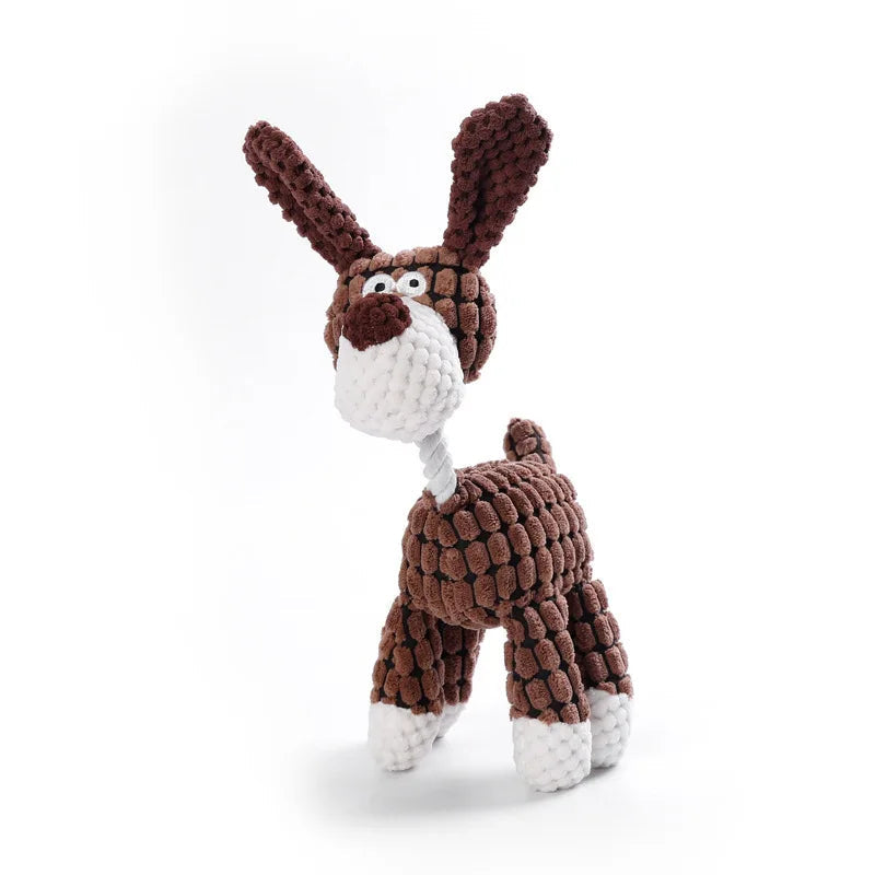 Plush Animal Dog Toy – Bite-Resistant Squeaky Corduroy Toy for Dogs
