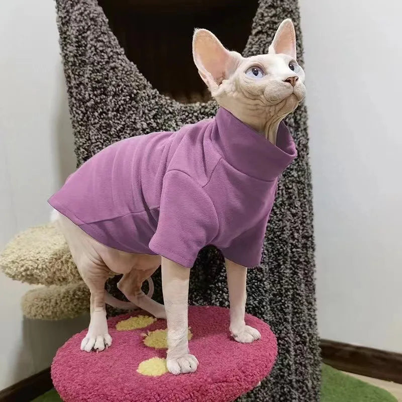 Sphynx Cat Winter Clothes – Soft Warm Pullover for Dogs & Cats