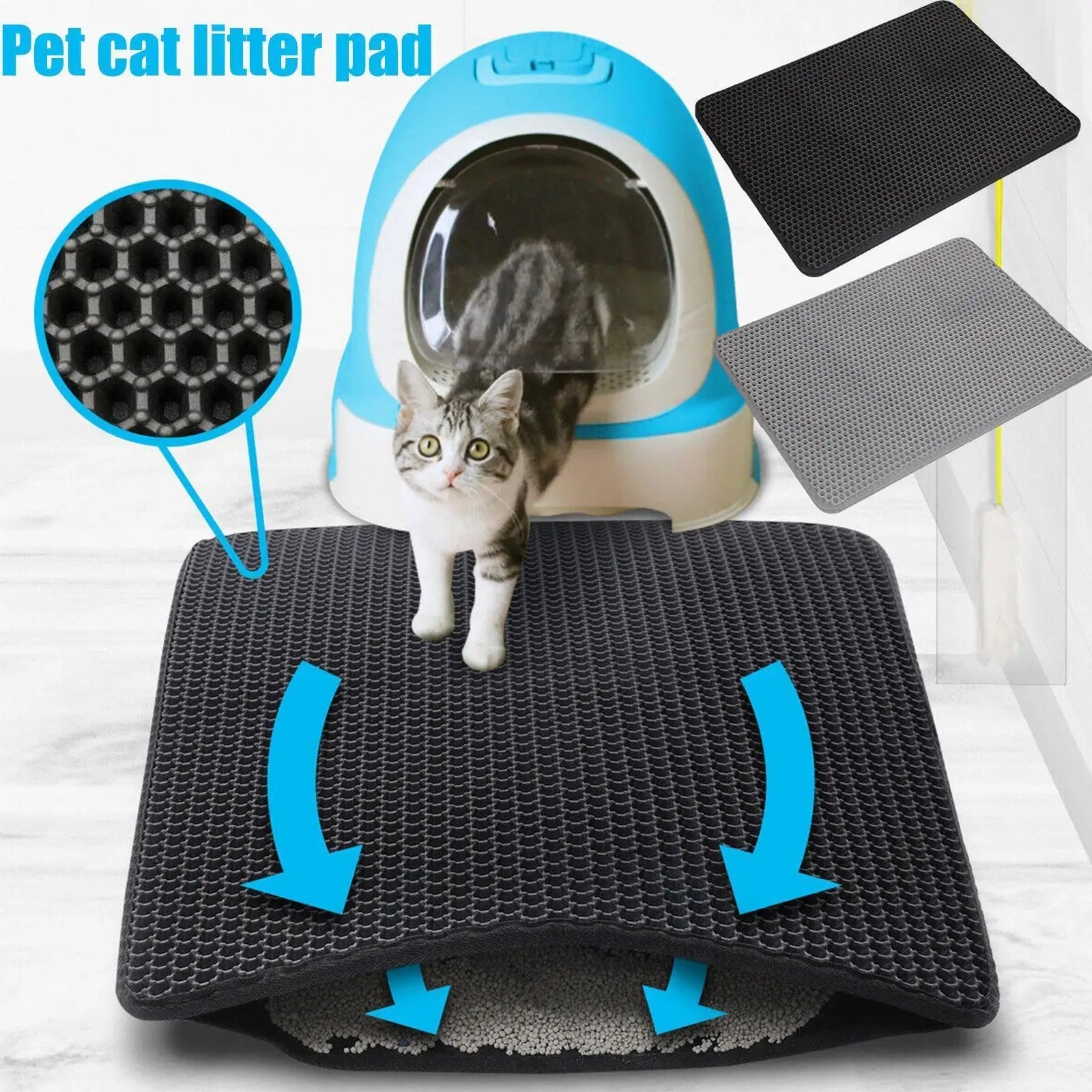 Double Layer Non-Slip Cat Litter Mat – Waterproof Pet Pad