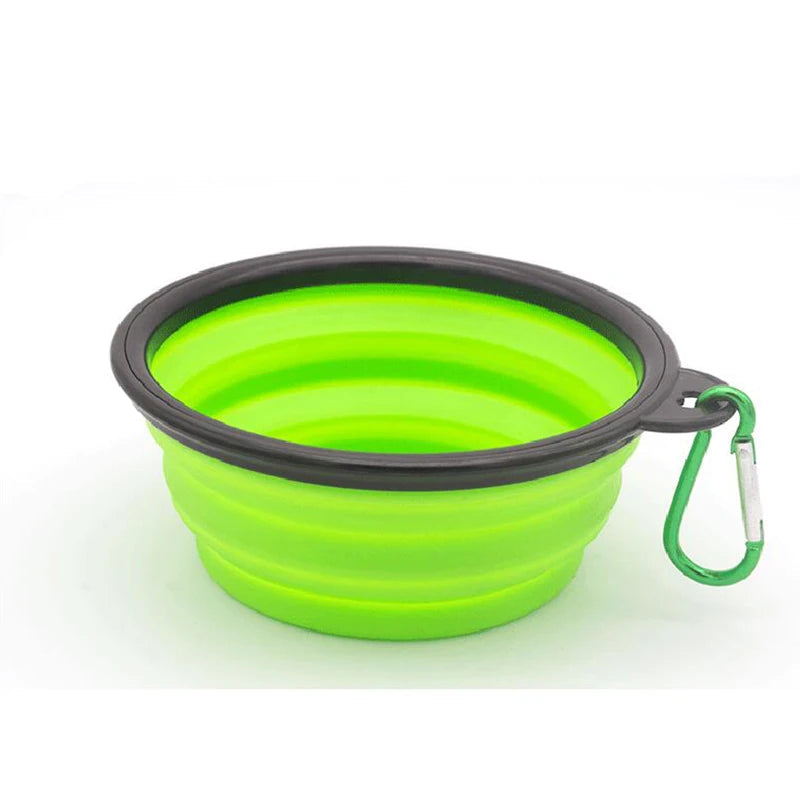 2-in-1 Portable Dog Feeder Bowl & Water Bottle with Carabiner – Travel Pet Dispenser