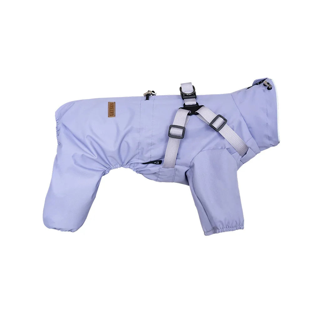 Waterproof Dog Raincoat with Harness – Reflective & Adjustable for Small/Medium Dogs