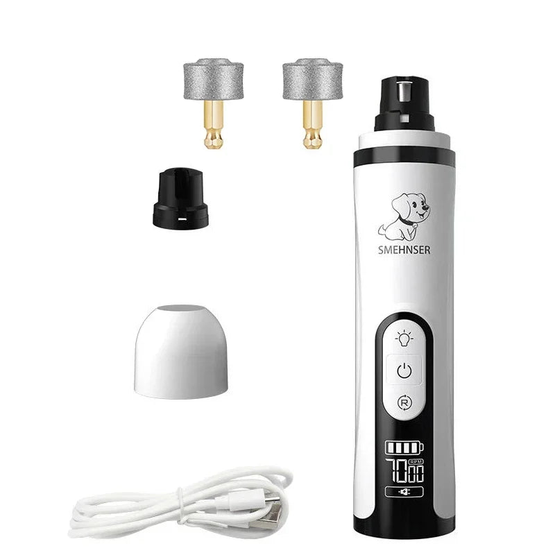 LED Electric Pet Nail Grinder – USB Rechargeable Grooming Tool