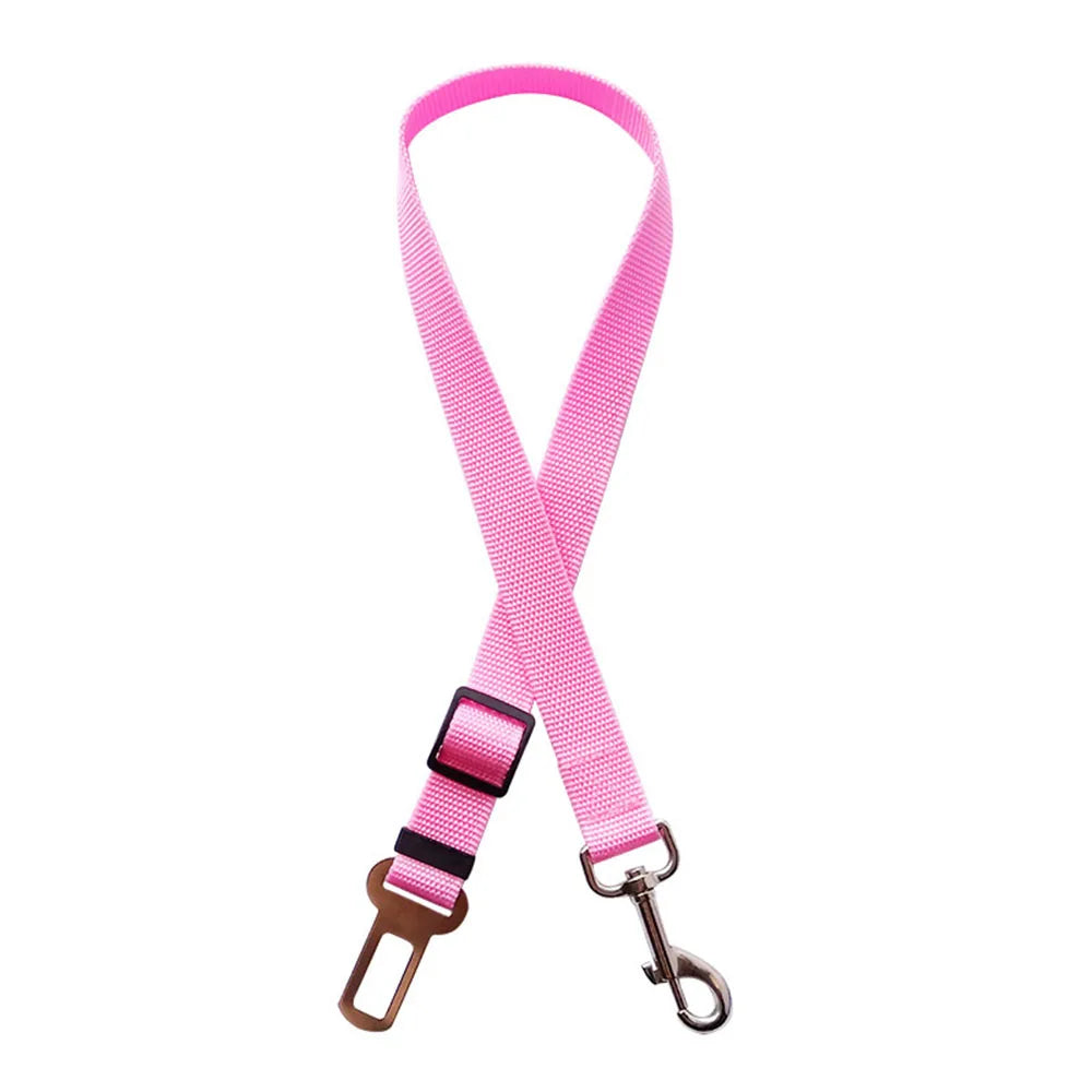 Adjustable Dog Car Seat Belt Harness – Nylon Reflective Travel Accessory