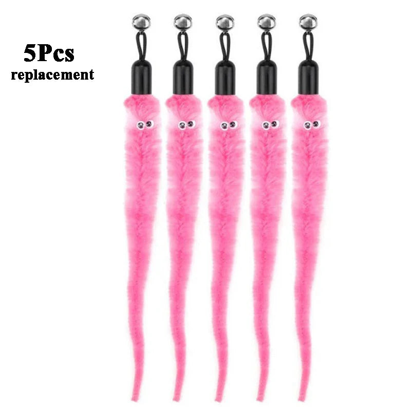 Plush Worm Cat Toy Replacement Heads - 5/6/10/11 Pcs