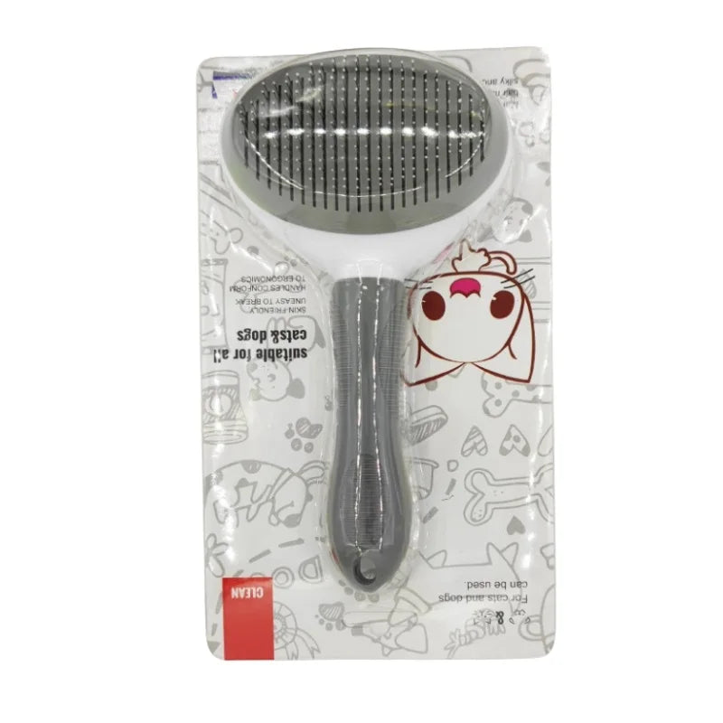Self-Cleaning Pet Hair Removal Comb - Cat & Dog Grooming Brush