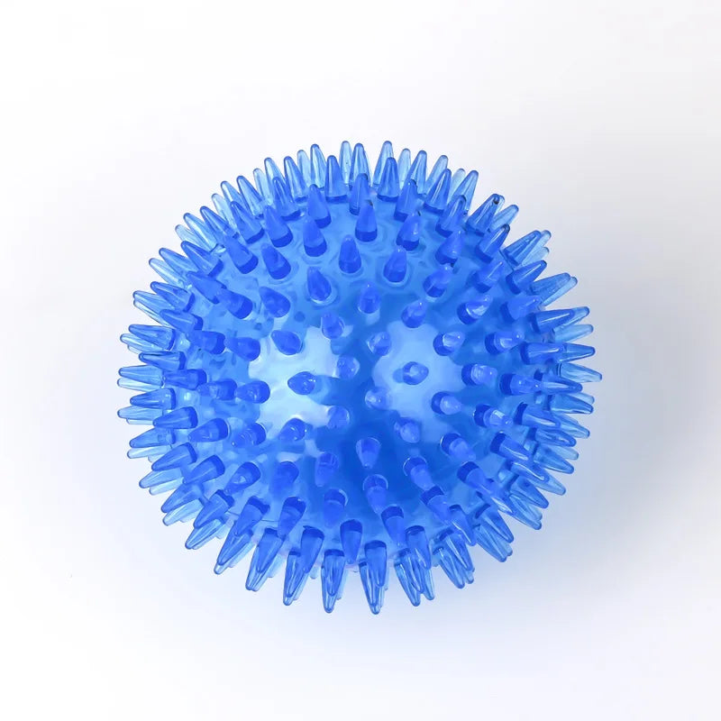 Pet Dog & Cat Squeaky Tooth Cleaning Ball - TPR Chew Toy for Puppies