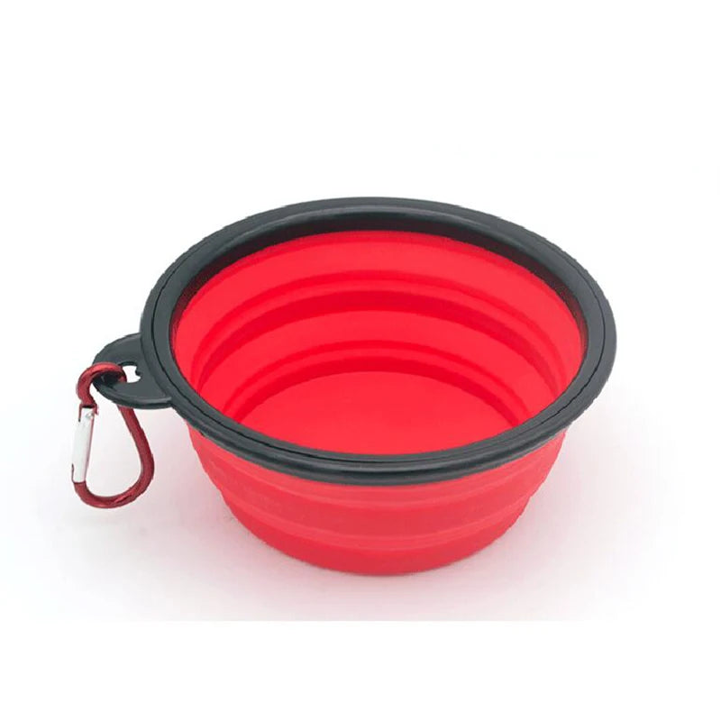 2-in-1 Portable Dog Feeder Bowl & Water Bottle with Carabiner – Travel Pet Dispenser