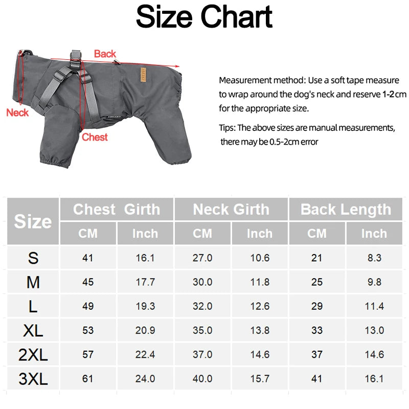 Waterproof Dog Raincoat with Harness – Reflective & Adjustable for Small/Medium Dogs