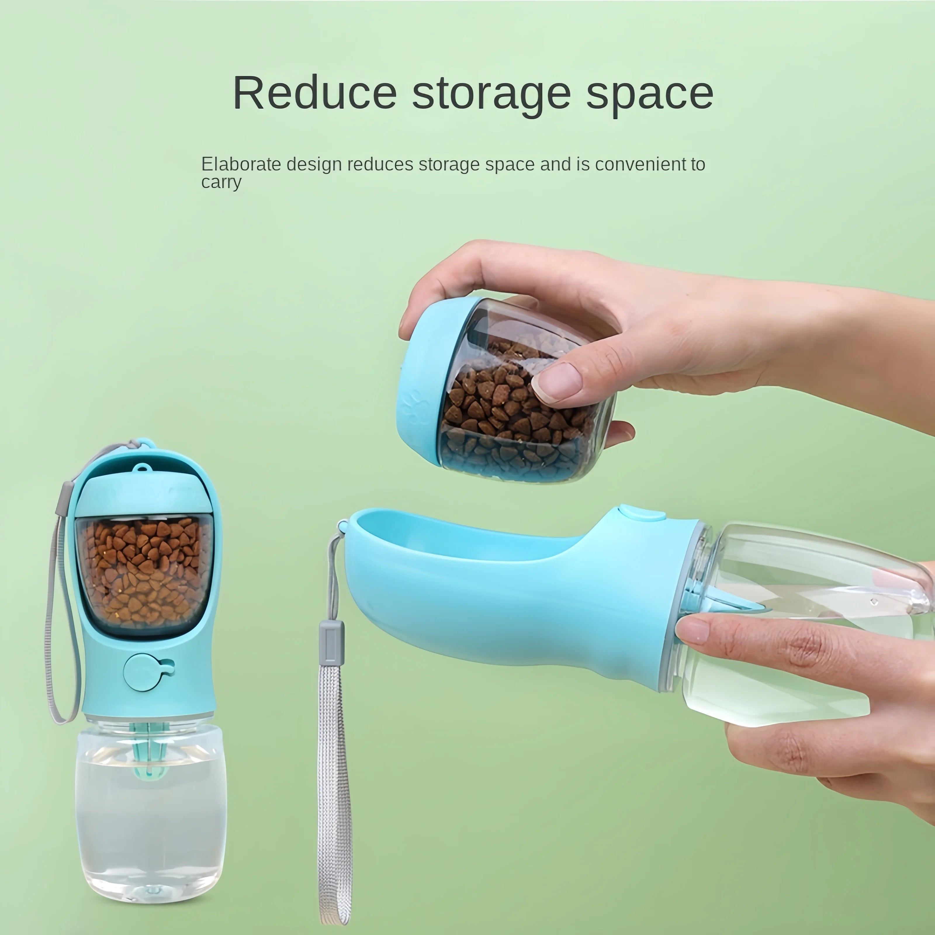 Portable Pet Water Bottle & Food Container for Travel – Dog & Cat Feeder
