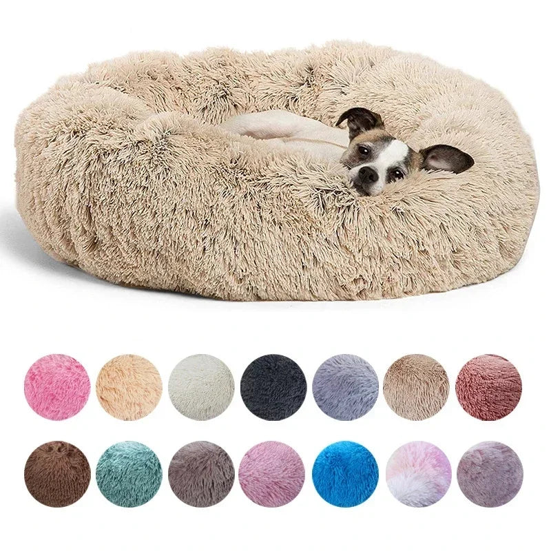 40-90cm Round Plush Pet Bed – Soft, Warm Dog & Cat House