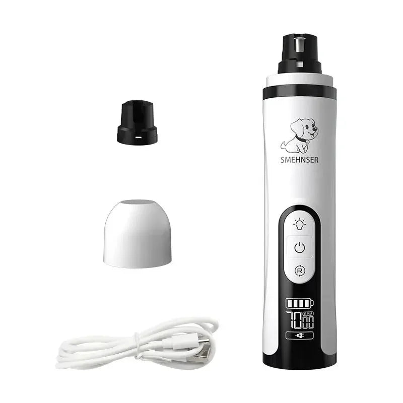 LED Electric Pet Nail Grinder – USB Rechargeable Grooming Tool
