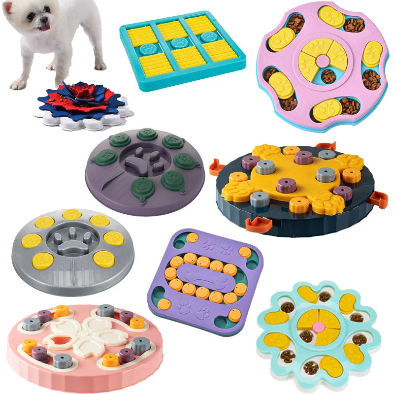 Dog Puzzle Slow Feeder - Interactive IQ Food Dispenser Bowl