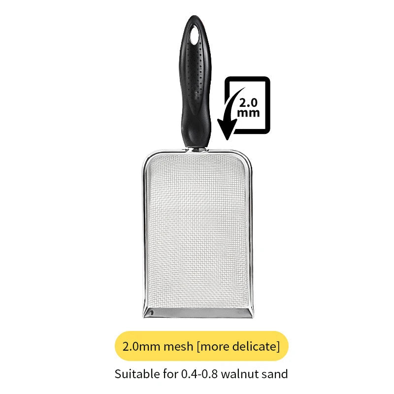 Stainless Steel Cat Litter & Sand Sifter – Fine Mesh Cleaning Scoop