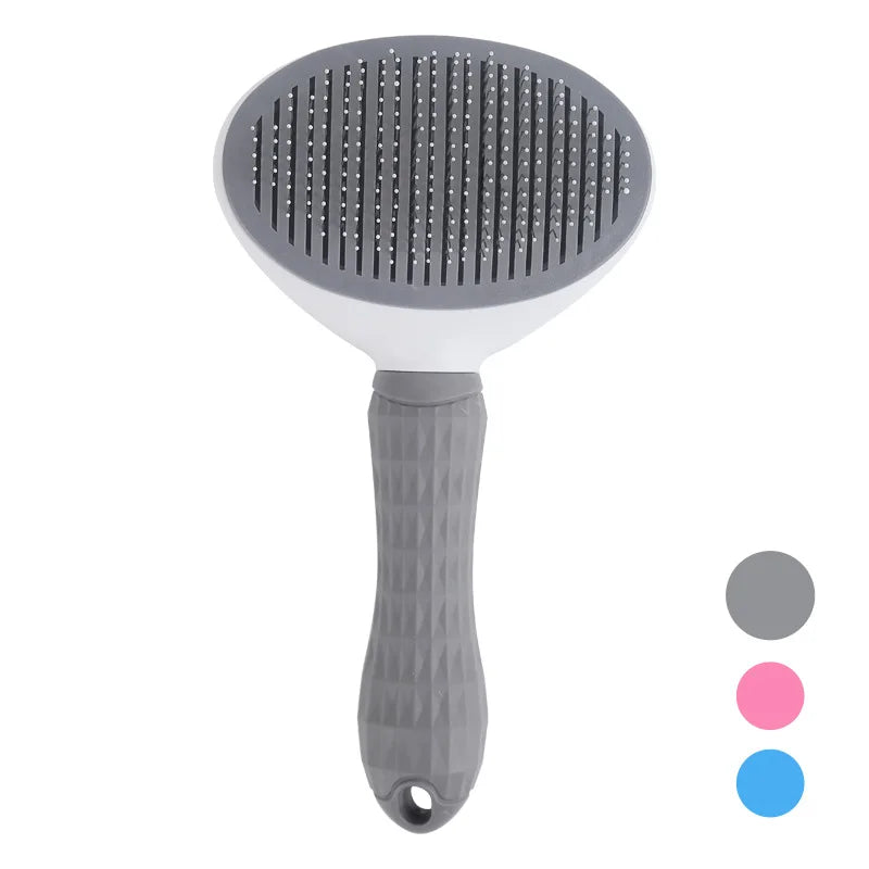Self-Cleaning Pet Hair Removal Comb - Cat & Dog Grooming Brush
