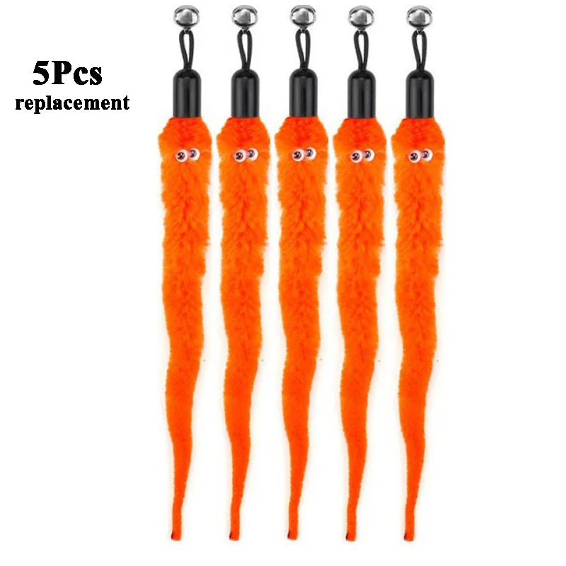 Plush Worm Cat Toy Replacement Heads - 5/6/10/11 Pcs